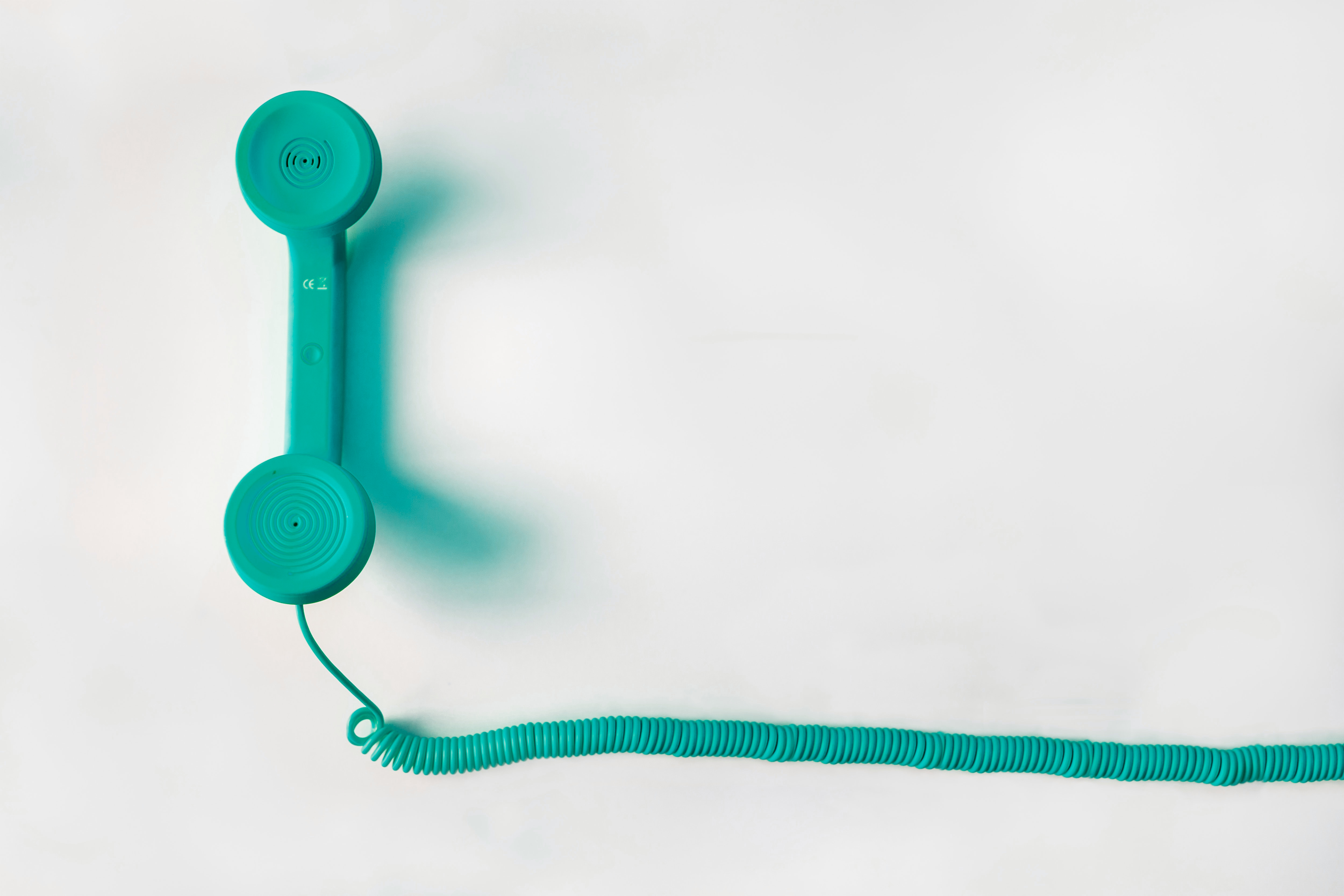 Turquoise corded phone
