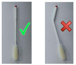 Ensure that in breaking the swab off that the tip does not become bent. HPV Swab Bend